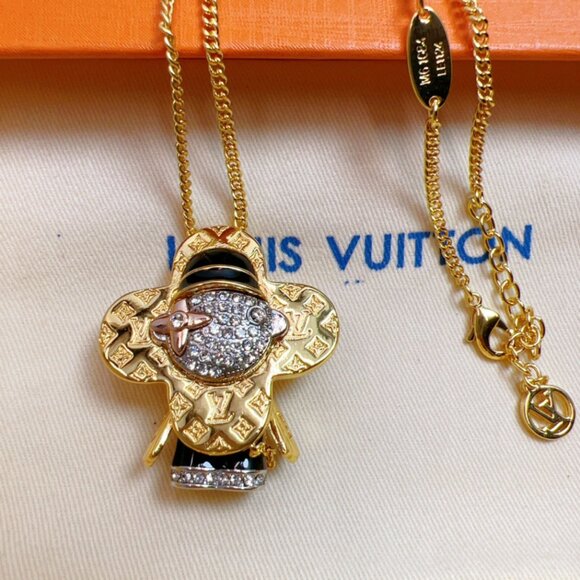 Louis Vuitton Necklace M2222 Collier Astro LV Galaxy Silver Metal used with BOX - Picture 4 of 6